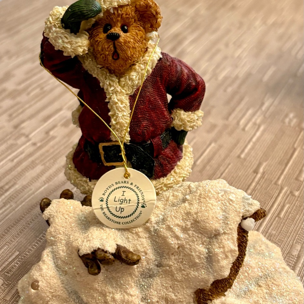 Boyds Bears Festive Santa Bear with Reindeer